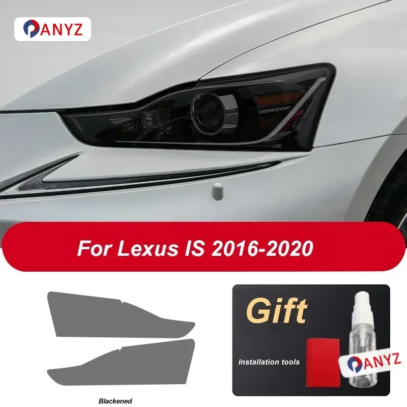 2 Pcs Car Headlight Protective Film Transparent Black TPU Sticker For Lexus IS 2016-2020 IS 200t 300h 250 F Sport Accessories