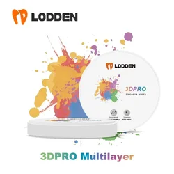 Lodden-Matériel dentaire multicouche avec système ouvert 3D PRO, contre-indiqué, disque de zircone Cad Cam, utilisation en laboratoire, nuits multicouches, 98mm