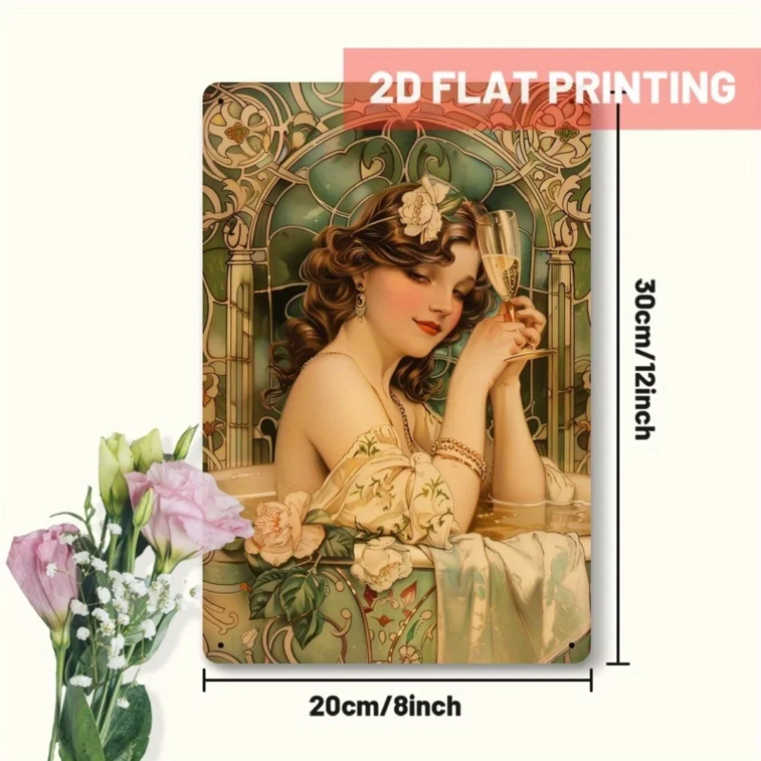 Roaring 20s Vintage Tin Wall Sign, 8x12 Inch Metal Art Decor for Bar Living Room Bathroom