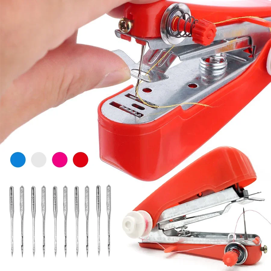 

Портативная мини-швейная машинка (11/22 шт.) с набором игл для домашнего использования, для тонких тканей, ручные аксессуары XJM