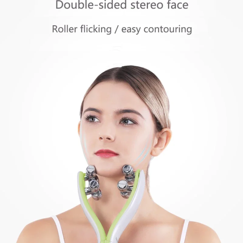 Rouleau Led anti-âge en forme de V, favorise le mouvement musculaire et améliore l'élasticité de la peau, répare la peau et réduit les ridules, portable
