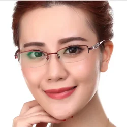 Metal women finished myopia glasses lady short-sighted Glasses prescription glasses red eyeglasses frame eyewear anti-blue light