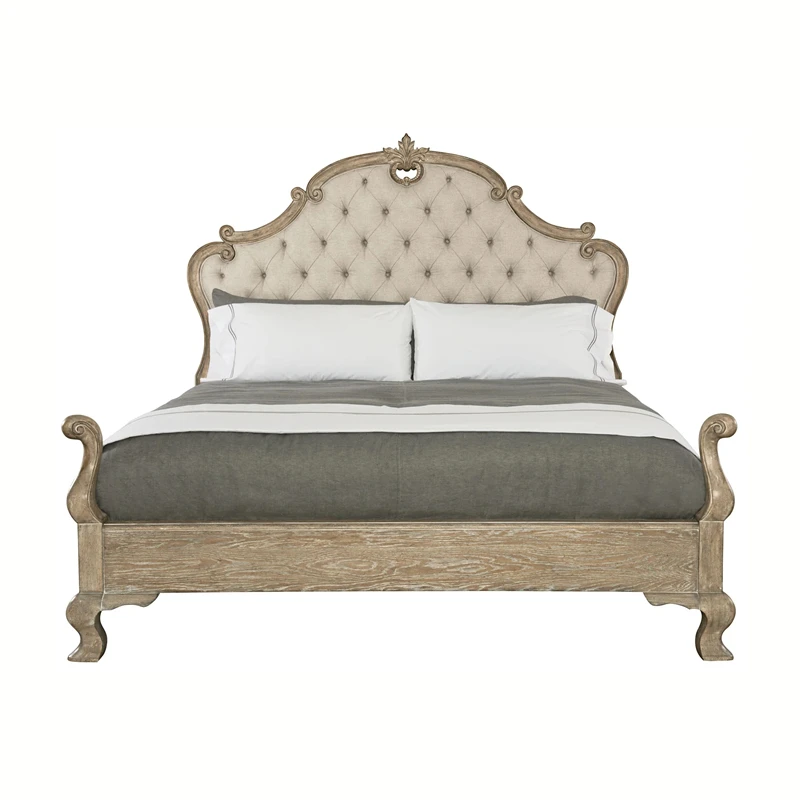 

American vintage solid wood bed 1.5 meters High-end oak bed Simple French 1.8 meters master bedroom