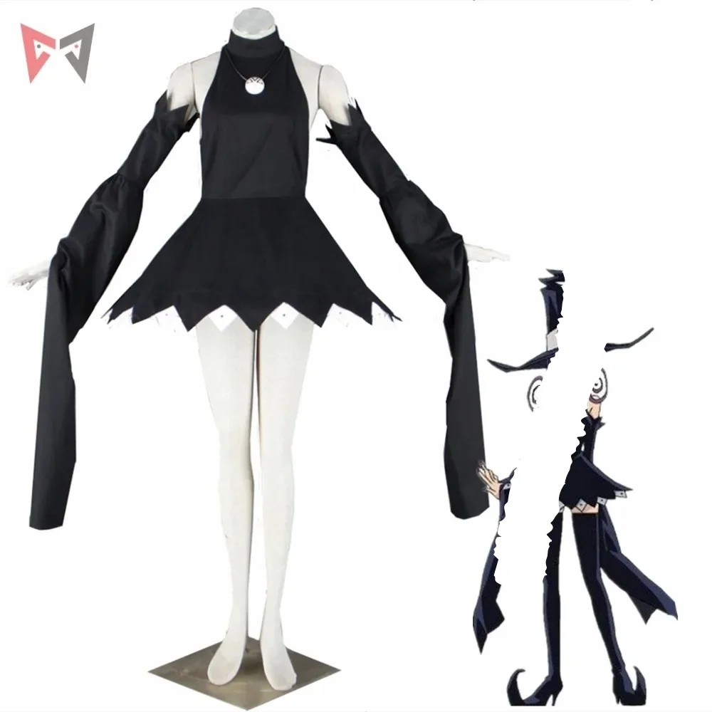 

MMGG Halloween Anime Souling Eateries Black Star Blair Cosplay Costume Magic Cat Dress Hat For Game Party Adult Plus Size
