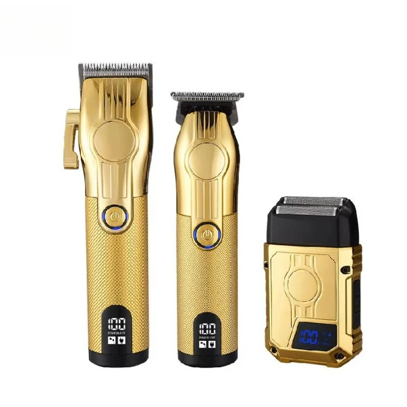 

3 in 1 Professional Haircut Cutter Hairdressing Set Aluminum Foil Razor Set Men's Light Emitting Diode Monitor 3 Piece