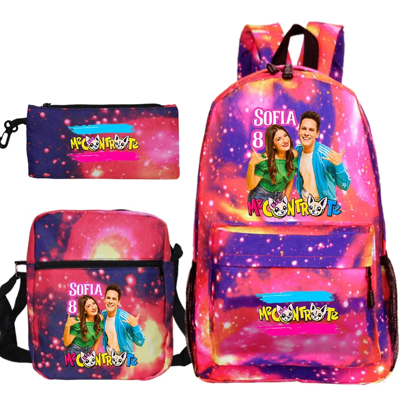 Mochila de alta capacidade para meninos e meninas, Mochilas escolares, Mochila diária, Mochila de viagem, Mochila Me Contro, Novo, Estudantes, 3pcs