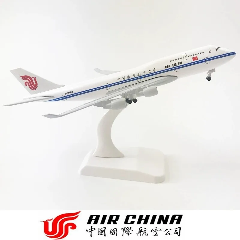 

20cm B747 AIR china Diecast Aircraft Model Plane Aviation Model 747 Airways Metal airplanes decoration Kit (With Stand) Gifts