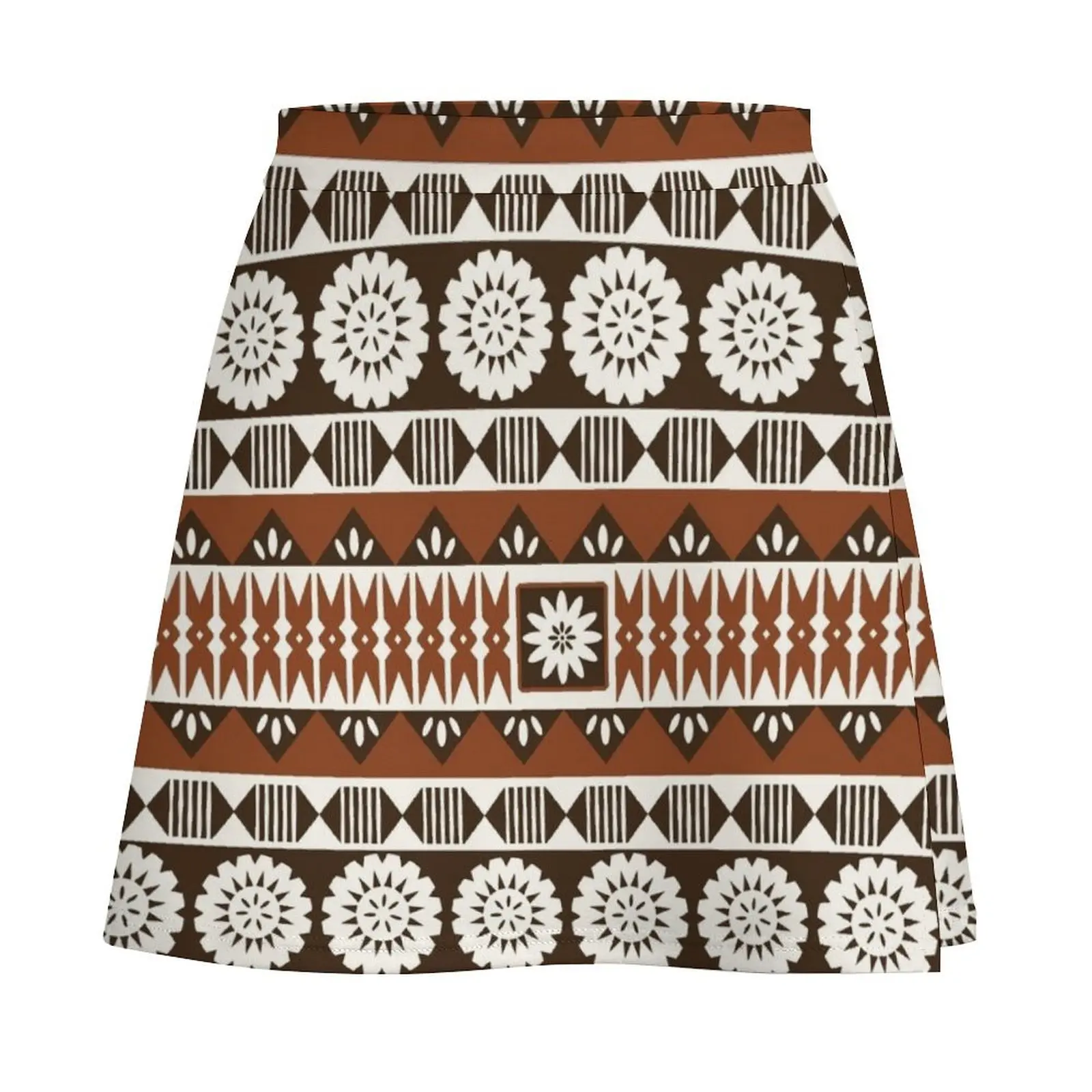 Fijian Masi 2 - Neutrals Mini Skirt Korean skirts Women's summer dress Skirt pants