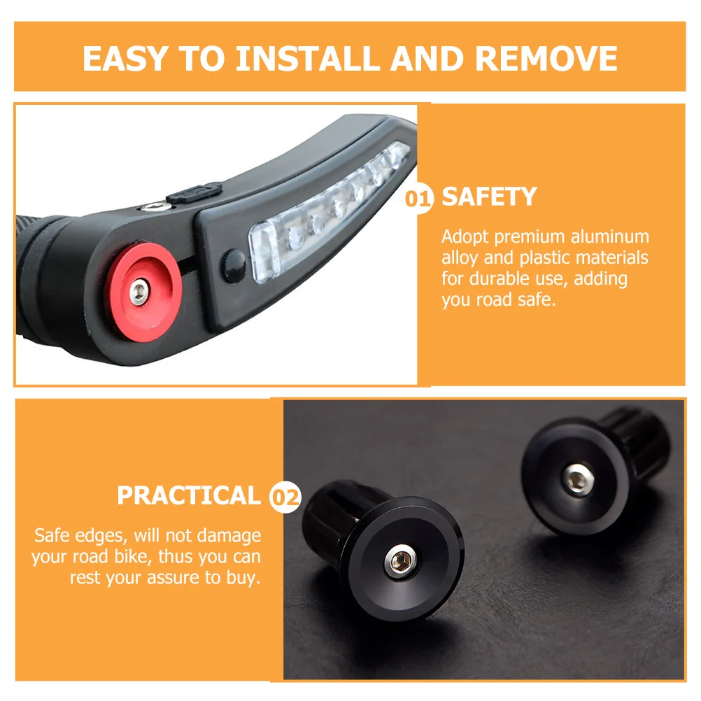 

1Pair Bike Handlebar Plugs Durable Aluminum Alloy Plastic for Mountain Road Bike Handlebar End Caps Cycling Supplies