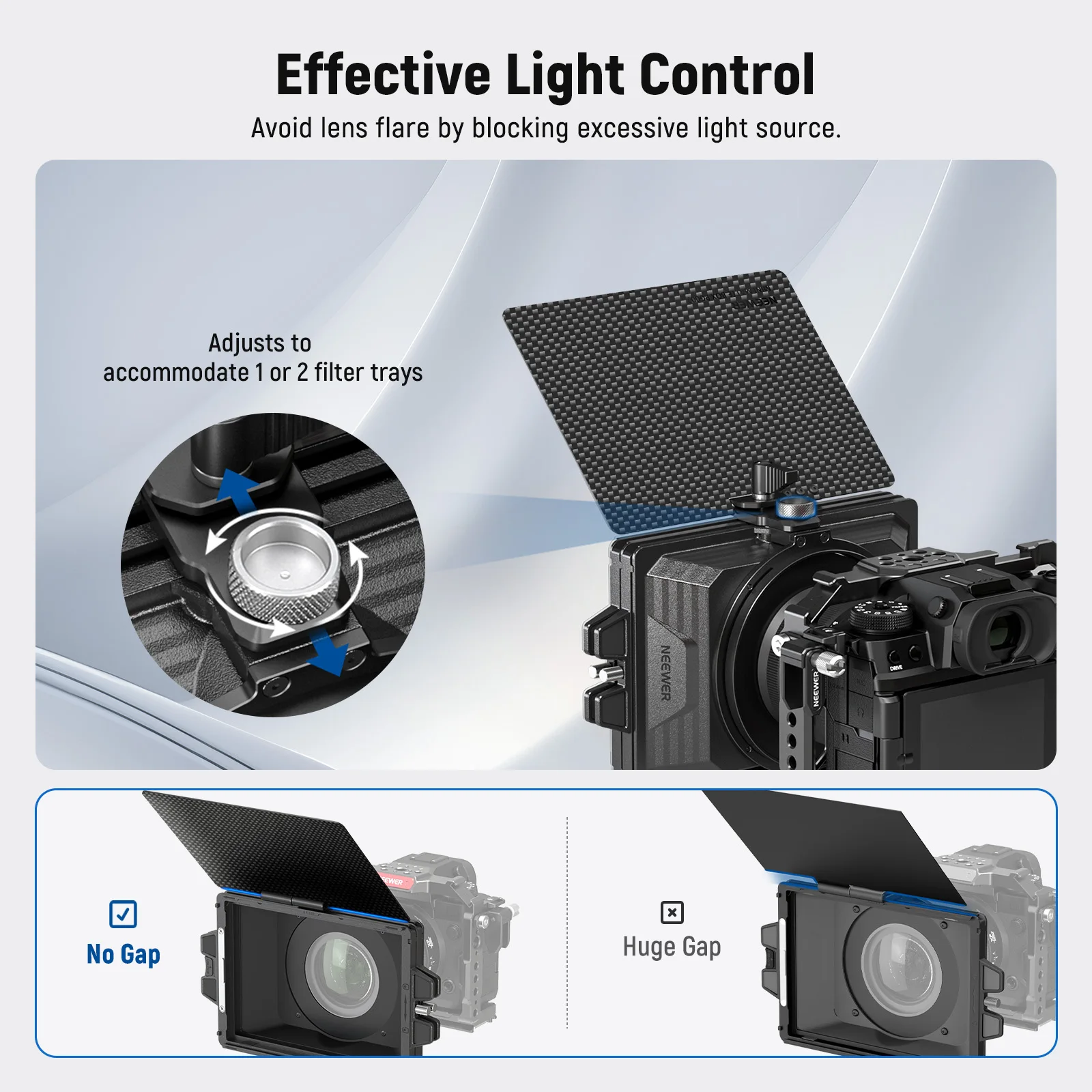 NEEWER PG002 صندوق صغير غير لامع مع علبة مرشح 4 بوصة × 5.65 بوصة علم ألياف الكربون لـ K&F NISI TIFFEN Cinema Filte لعدسة 67/72/77/82 مللي متر
