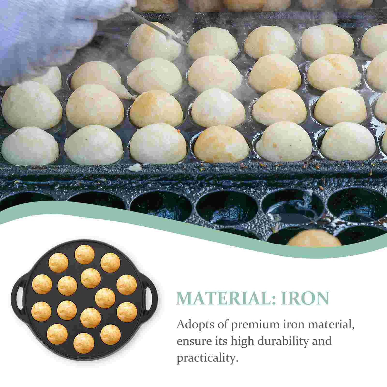 Snail Wok Casting Iron Pan Thick Frying Pot Bakeware Kitchen Cookware Thickened Meatball Griddles