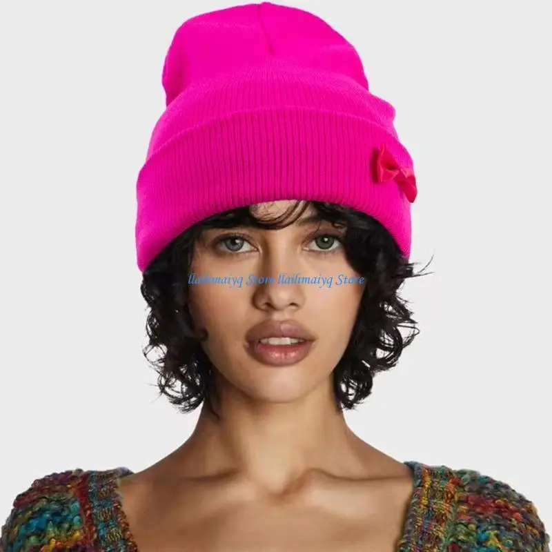 

573B Womens Winter Knitted Beanie Hat For Girls Autumn Warm Crochet Skullies