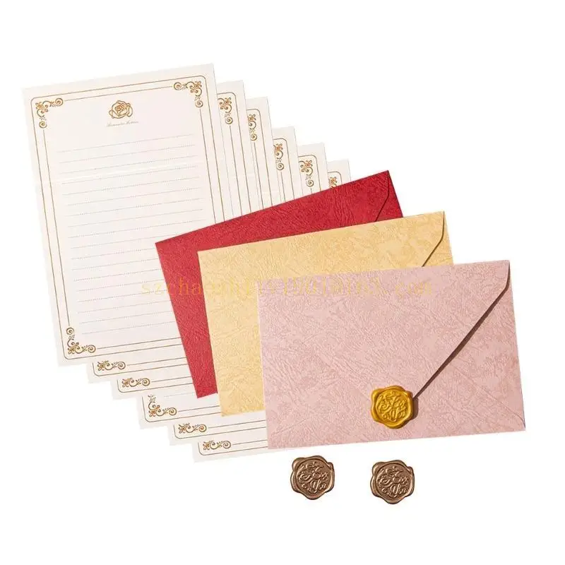 62KA Vintage Stationery Letter Paper Paper With 3 Occants 6 Paper Paper