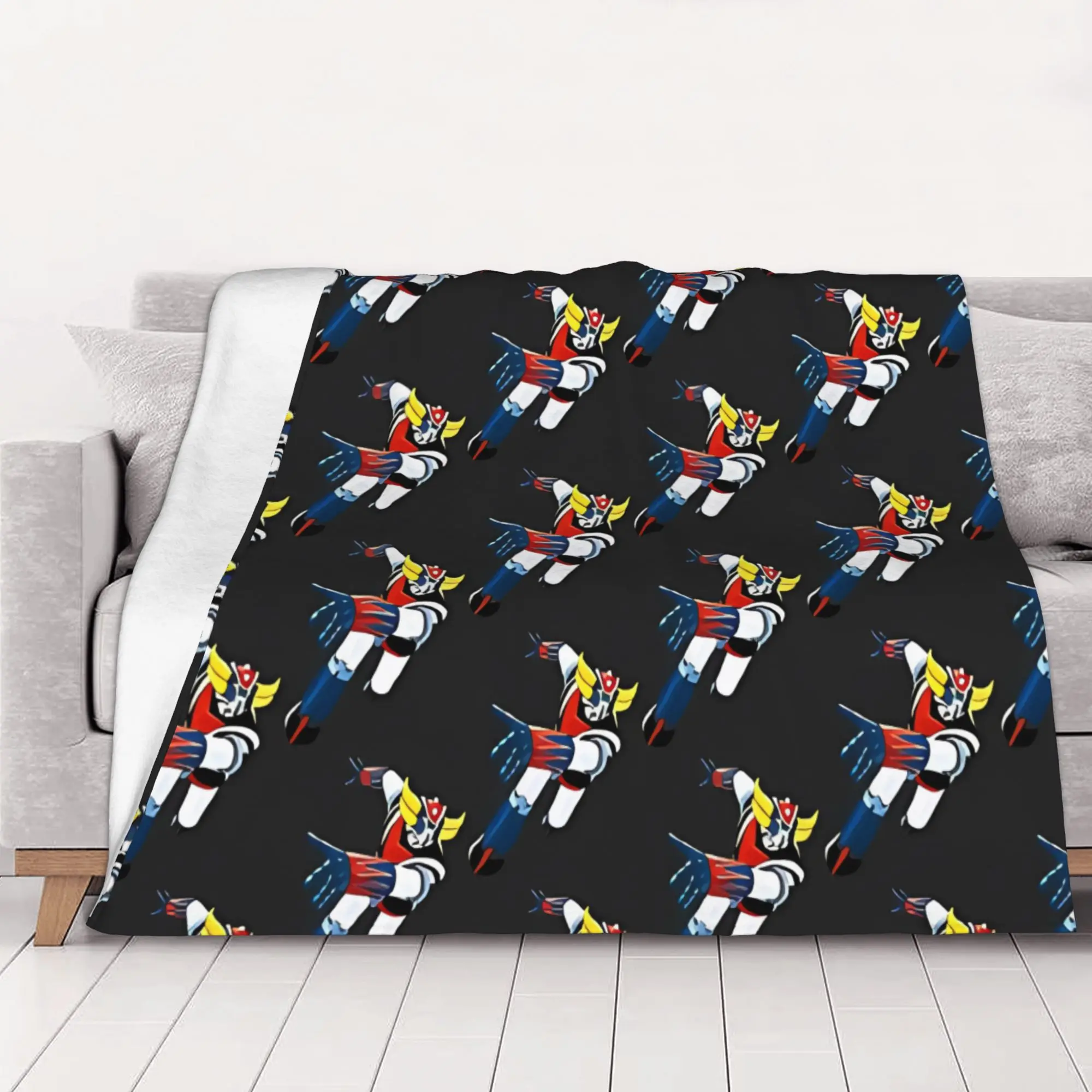 1PC 80S Cult TV Goldorak home room decorations Winter Blankets for Adults Bedding Home Interior Sofa Knee
