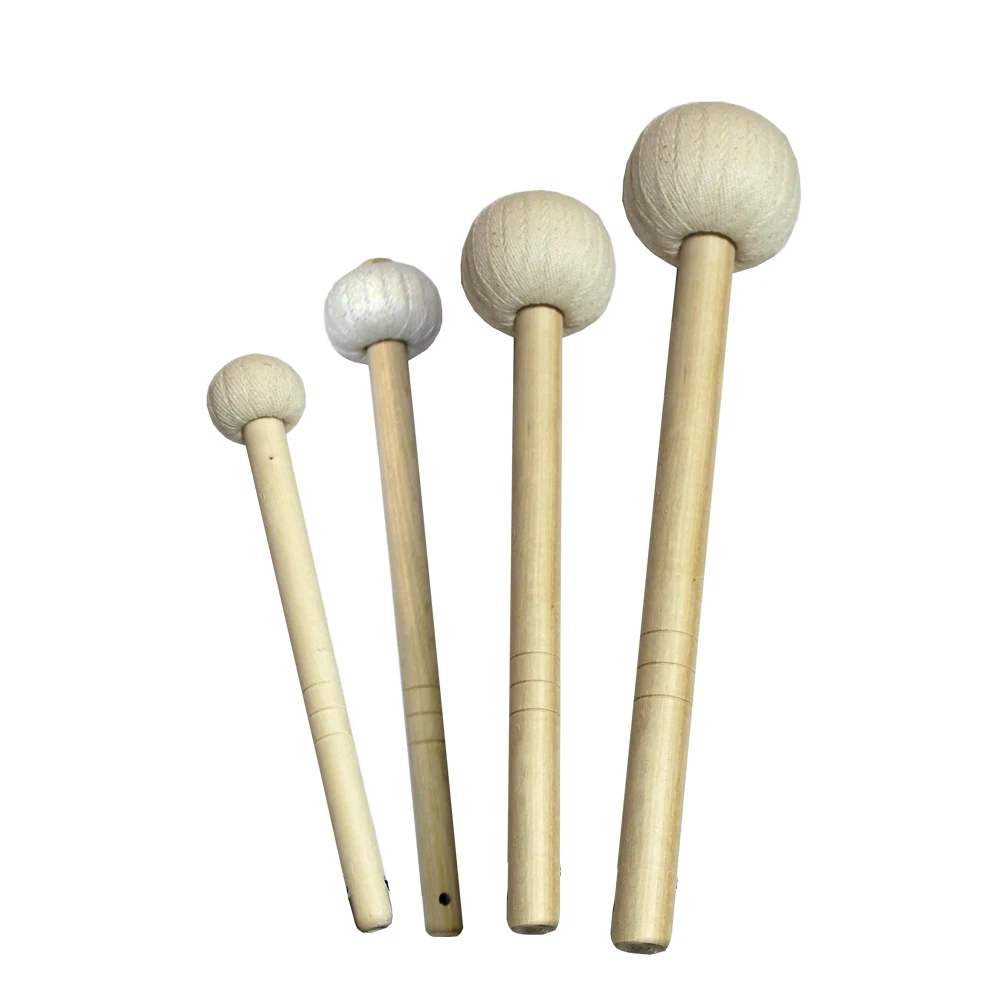 Quattro pezzi Gong Mallet Set Canto Ciotola Martelli Manico in legno 230/270/300/420mm Lunghezza Gong Accessori Strumento a percussione
