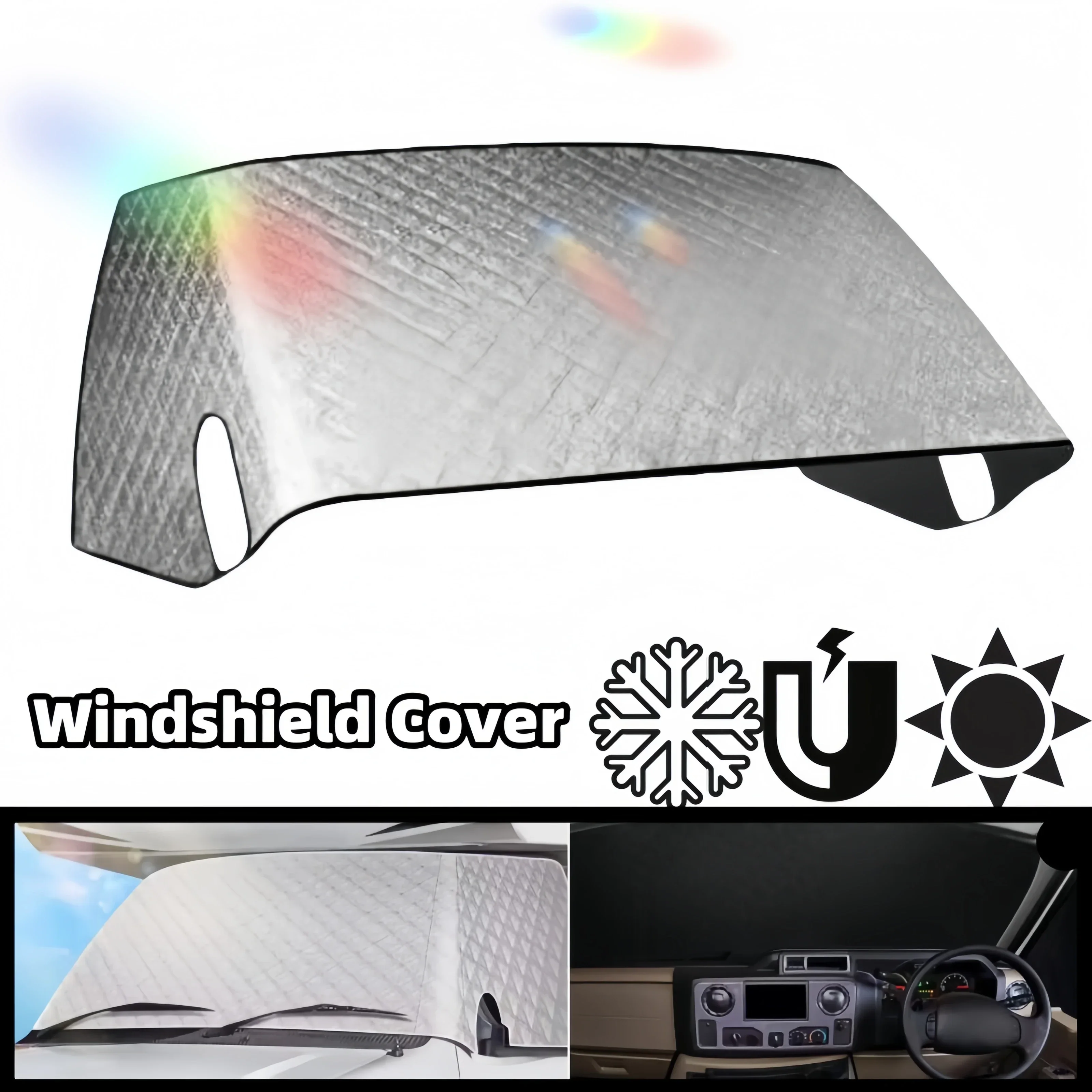 

Car Windshield Cover Magnetic UV Protection Sunshade Frost Snow Dust Rain Guard for SUV Truck RV Auto Universal Fit All-season