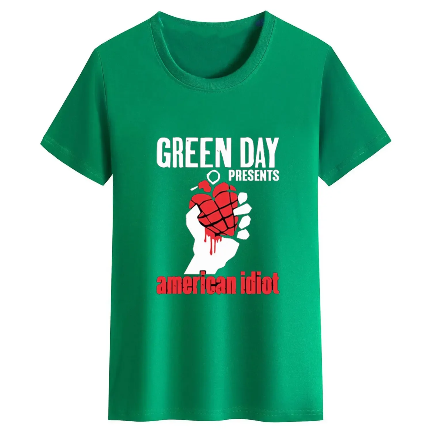 تي شيرت فرقة روك قطن للرجال ، موسيقى الصيف G-Green Day ، تي شيرت بغطاء أحمق ، جديد