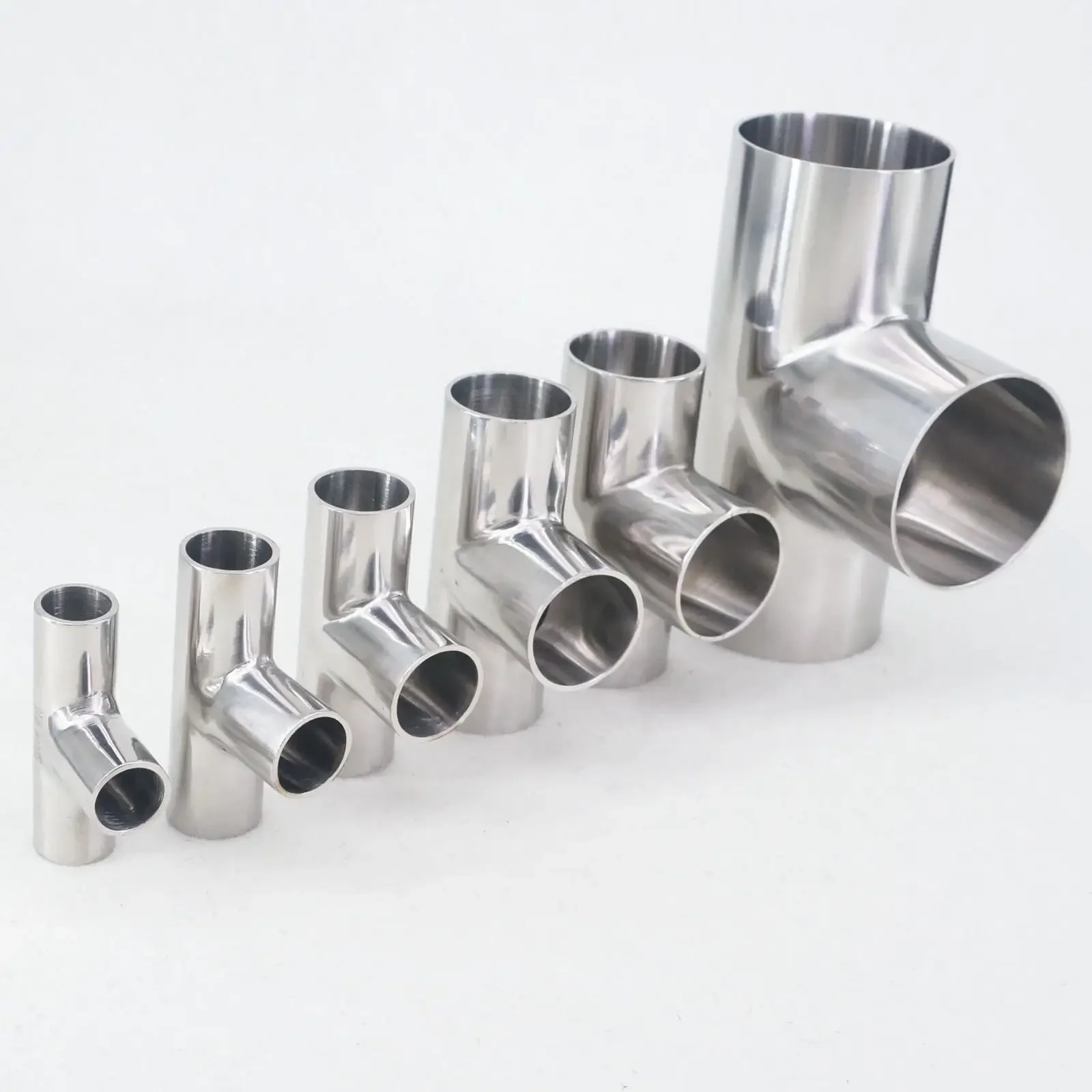 Equal O.D 34/38/40/45/48/51/57/60/63mm 304 Stainless Steel Sanitary Weld Tee Connector Welding Pipe Fittings