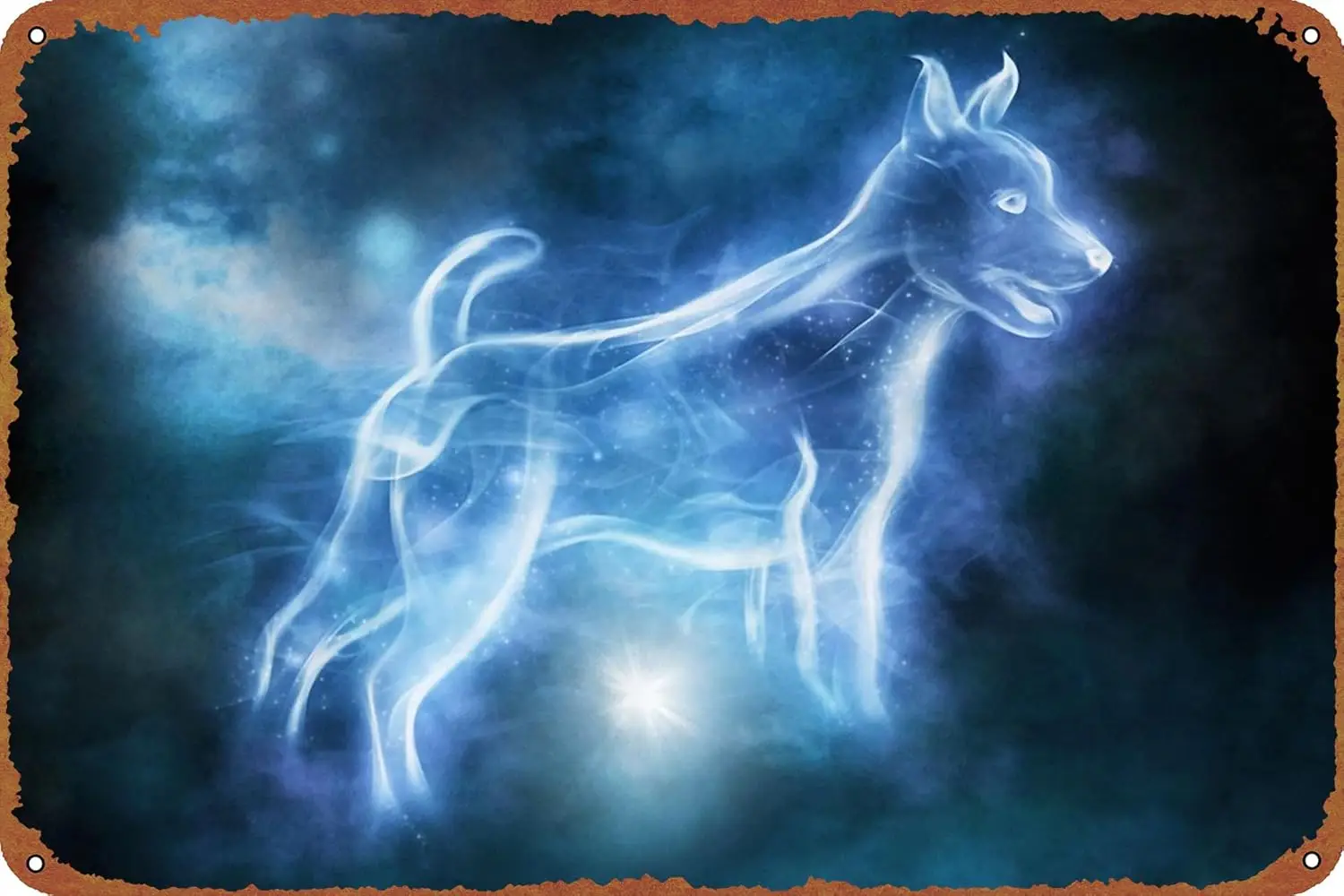 Dog Patronus Movie Poster Wall Decor Sign - 12x8 Inch Metal Sign Wall Decor Sign,cave,bar,club,home Wall Art Metal Tin Sign Hall