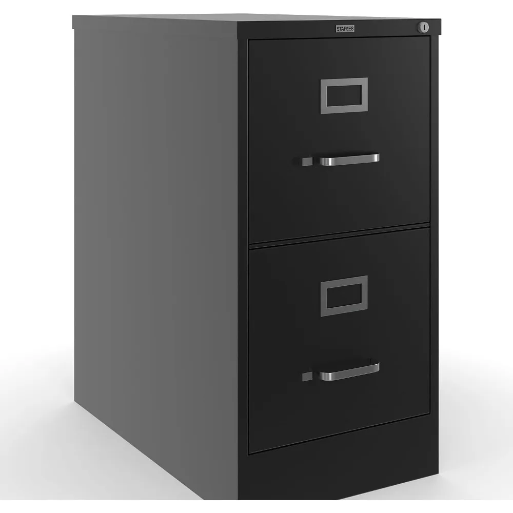 Vertical 2-Drawer Letter Size File Cabinet Lockable Storage Cabinet Black 24.4D x 14.9W x 27.95H for Office Documents
