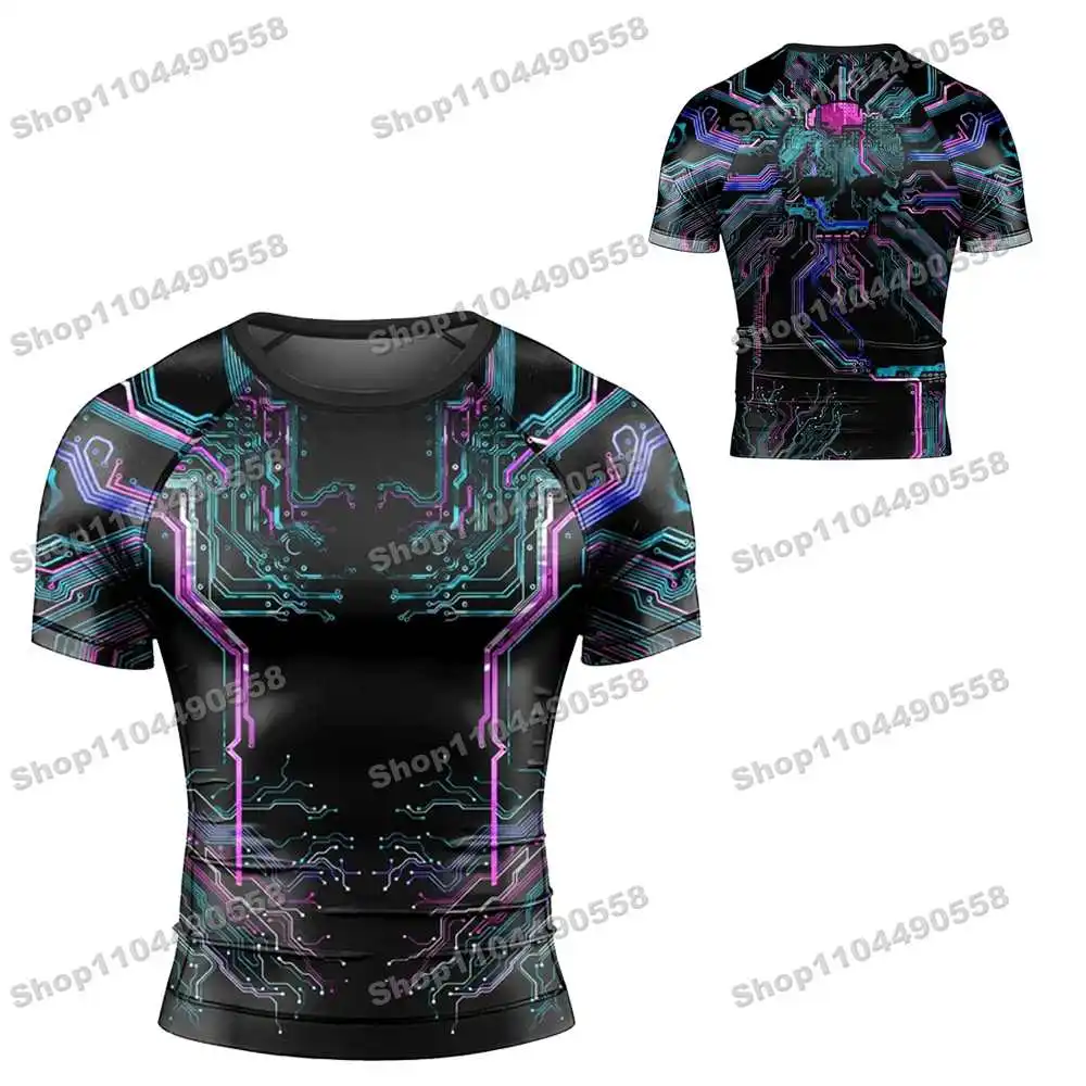 11th Kinds Of Newly Rash Guards Surfing Beach T-Shirts Swimwear Diving Gym Short sleeves MMA BJJ Men Jiu Jitsu Fitness Sets view 3