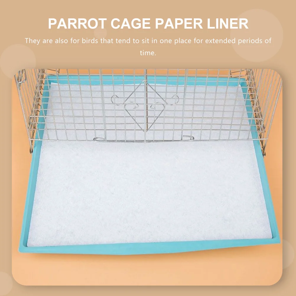 

100pcs Bird Cage Liner Paper Parrot Cage Bottom Cushion White Absorb Water Stay Breathable Thick Durable Odorless