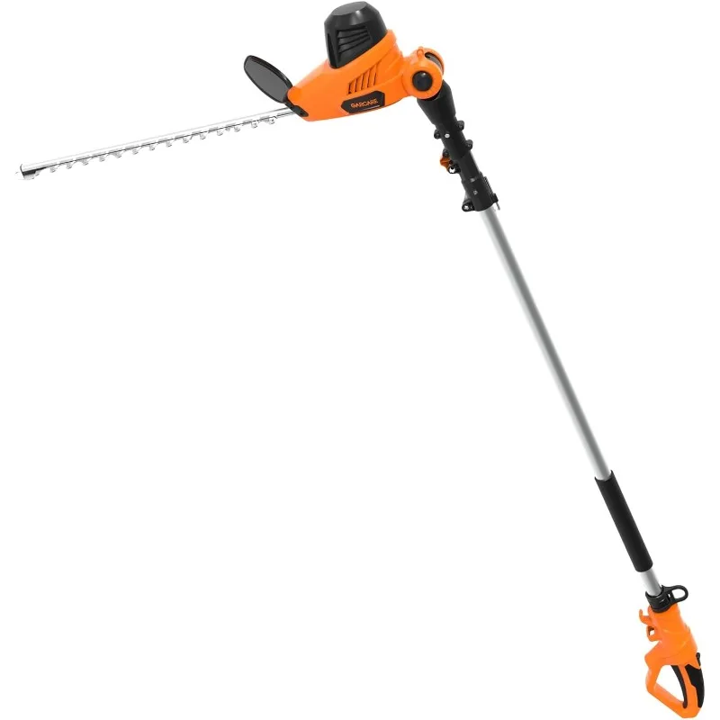 

GARCARE Electric Pole Hedge Trimmer, Power Hedge Trimmer with 18 inch Dual-Action Laser Cut & Adjustable Cutting Head, 4.8Amp