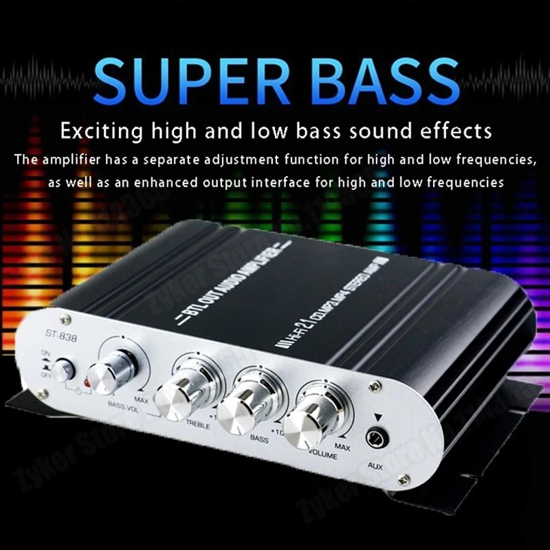 ST838 مكبر صوت 2.1CH مكبرات الصوت للمنزل سيارة اجتماع مسرح أمبير 20Wx2 + 40 واط الفئة D ستيريو ثلاثة أضعاف باس تضخيم الصوت #1
