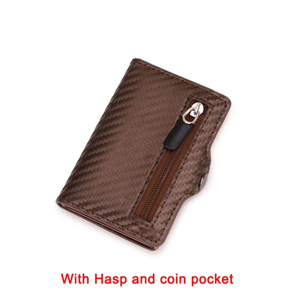 Carbon Faser Brieftasche Für Männer Kreditkarte Halter RFID Blocking Dünne Mini Aluminium Metall Brieftaschen Münzfach Geld Tasche Vallet – Detail 7