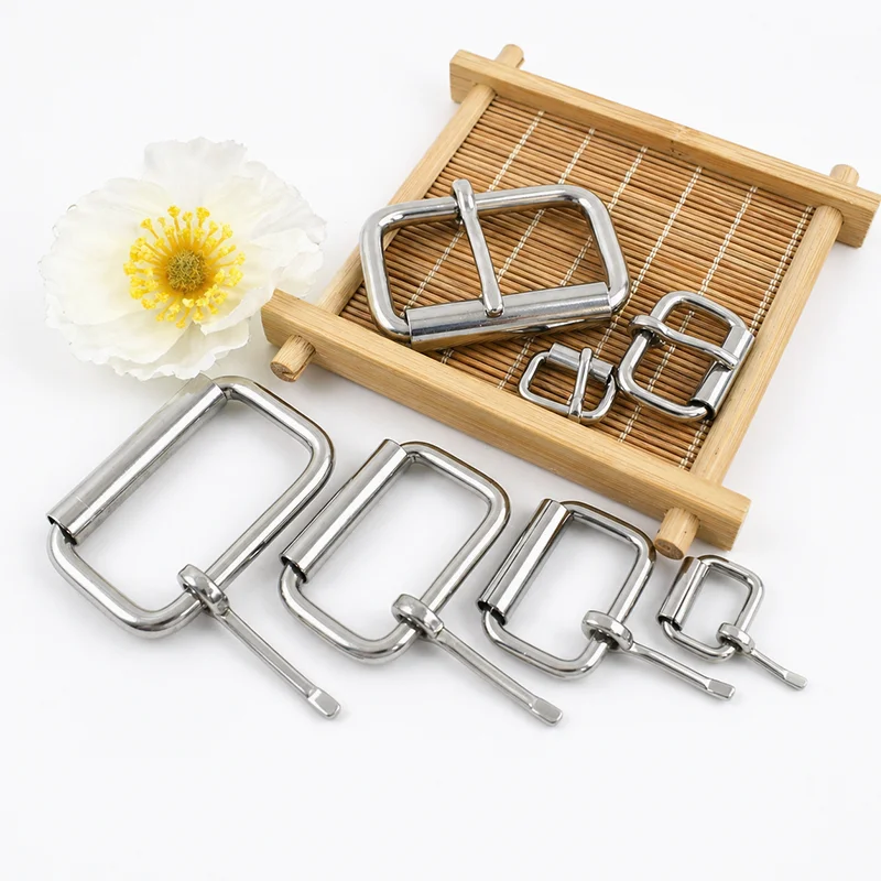 

3/5Pcs Stainless Steel Pin Buckles Roller Belt Buckle Bag Shoulder Strap Adjustment Clap Dog Collar Hook Hardware Accessories