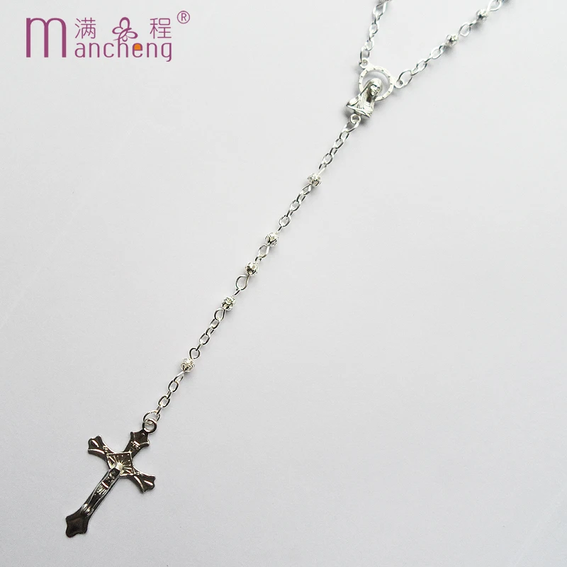 fnaf 2 rupee item Kpop Rosary Bead Catholic Christ Cross Necklace Women Jesus Virgin Mary Muslim Collar Hombre Jewelry Man