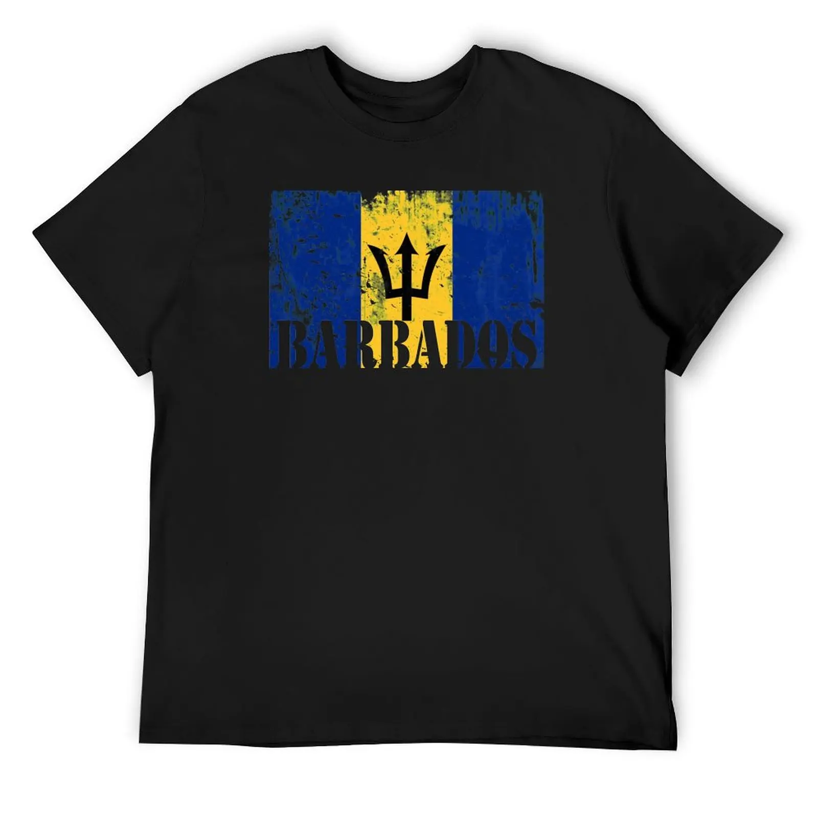 Barbados Flag Vintage Look T-Shirt summer tops Blouse vintage men t shirts