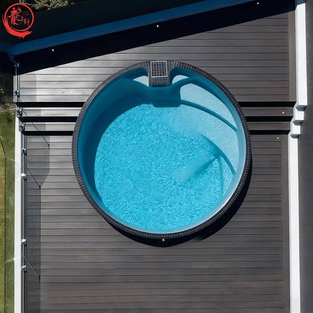 Customizable Fiberglass Swim Pool Party Outdoor Frp/Grp Cutting Processing Service Fountain Swimming Pool With Diving Feature