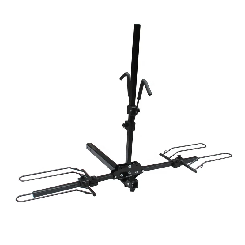 Black Steel Hitch Mount Folding Bicycle Carrier Rack Load 2 Bikes Universal Powder Coated for Car