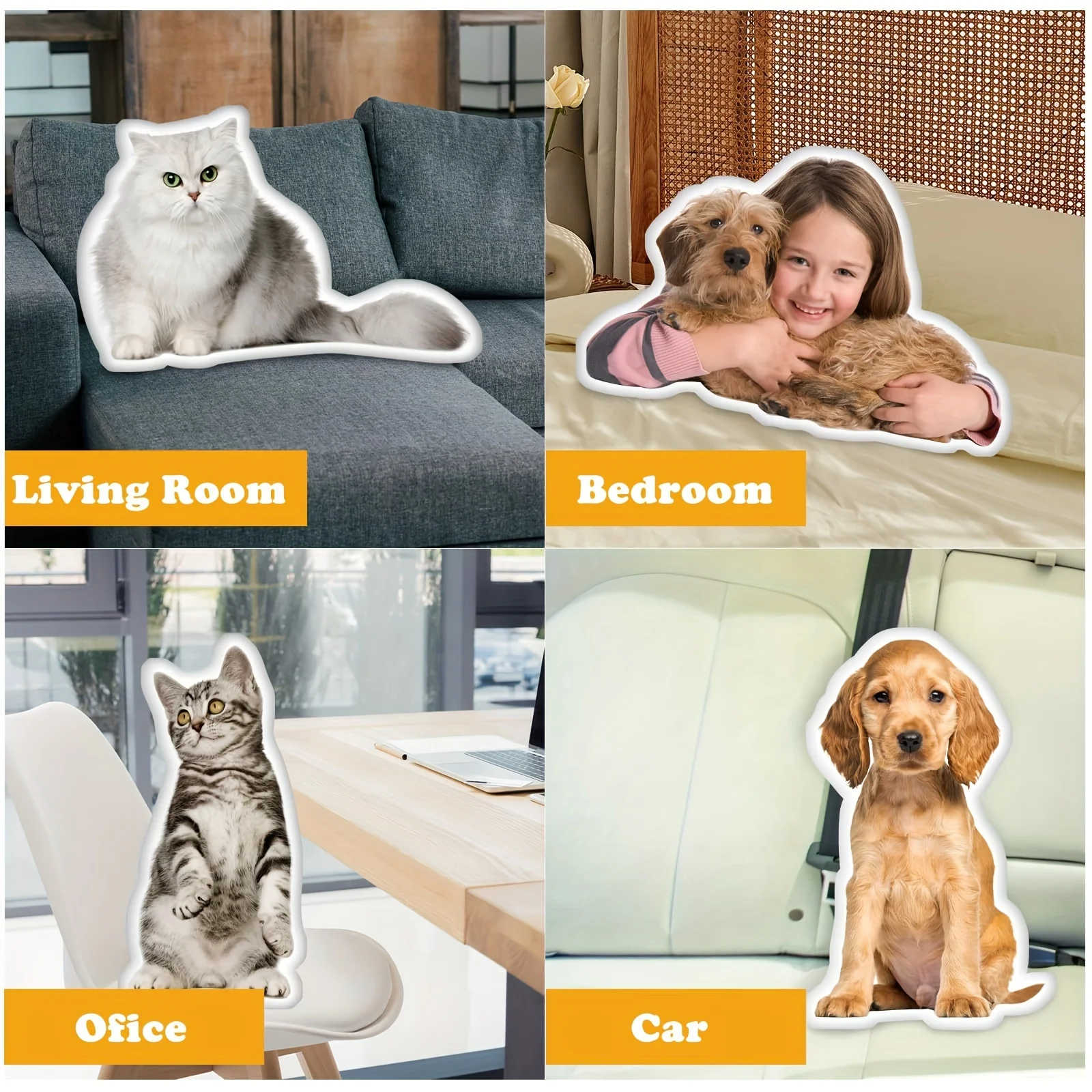 Customizable 3D Double-Sided Printed Pet Cushions, DIY Accessories of Any Size, Plush Material, Perfect for Thanksgiving view 5