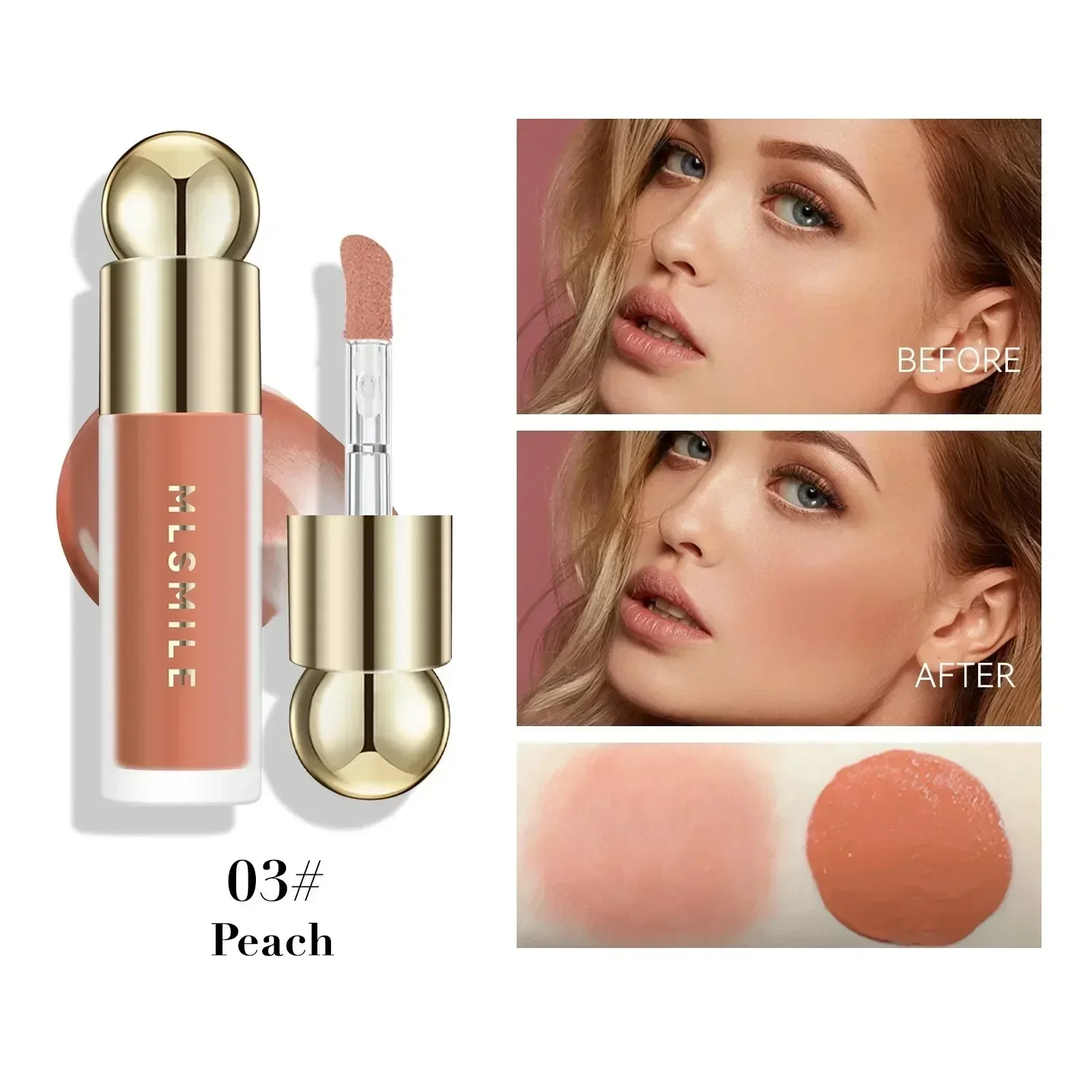 Heallor New Blush Cream Multifunctional Face Blusher Natural Hydration Lipstick Red Pink Eyeshadow Makeup Blush Stick