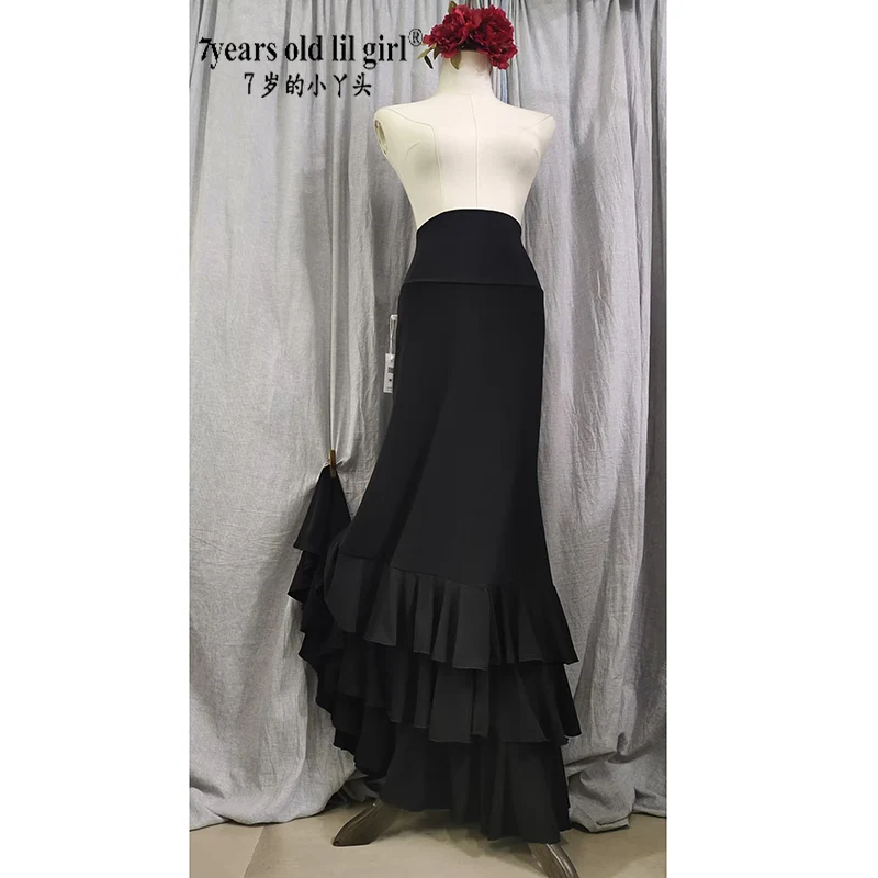 Traje de flamenco espanhol performor vestido feminino menina gypy salão de baile 1 festival desempenho dança wear várias cores ekk32