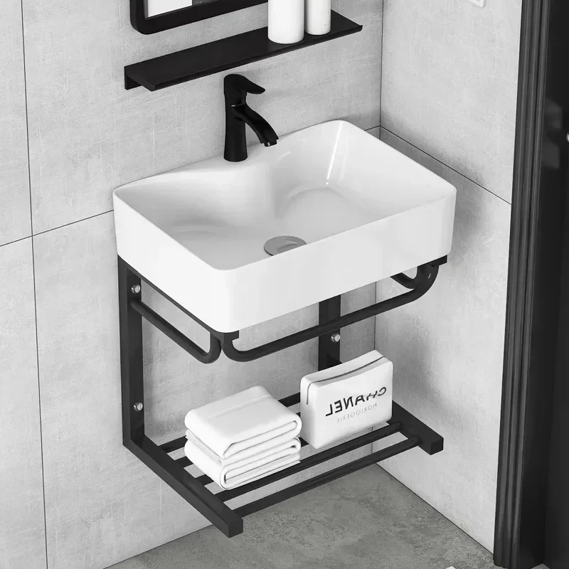 

Керамический умывальник, настенная раковина для ванной комнаты, туалет, простой умывальник, балкон, бассейн для мытья рук с краном