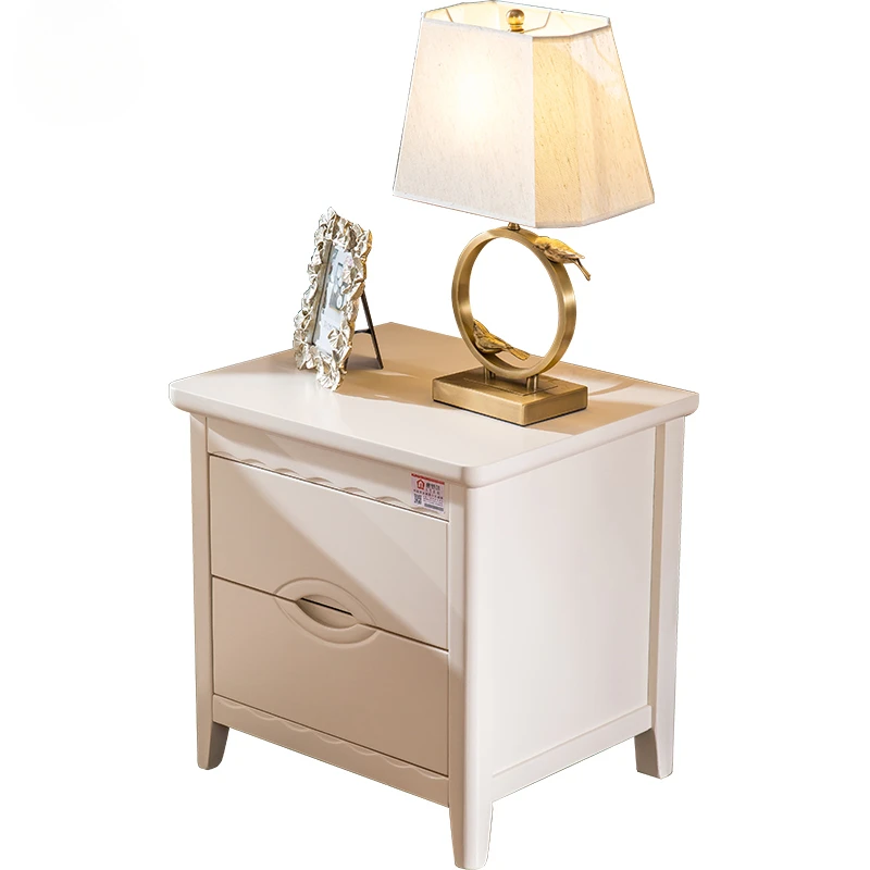 Oak Bedroom Mini Modern Solid Wood Bedside Table Chinese Cabinet Locker White Drawer