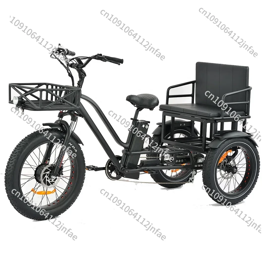 Tricycle Electric Bike Family 3wheel  Electric Bike 2 Person Seat Electric Tricycle with Passenger Seat
