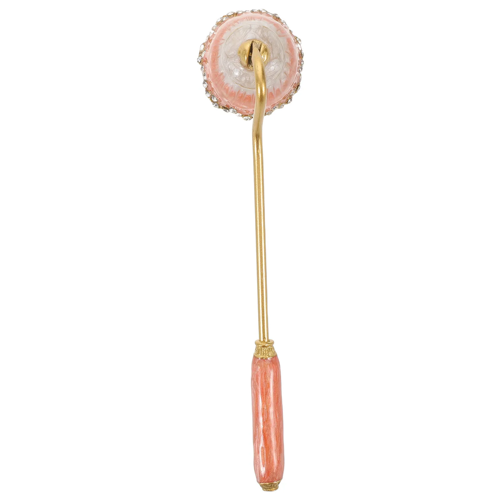 Vintage Enamel Snuffer with Rhinestone Accents Long Handle Flame Extinguisher for Aromatherapy Candles Decorative Wick