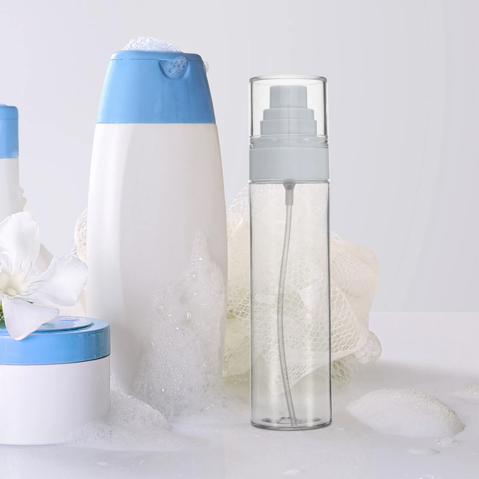

2pcs 100ml Round Fine Mist Spray Bottles Portable Empty Travel Size Toiletries Containers For Travel Toiletries Face Liquid
