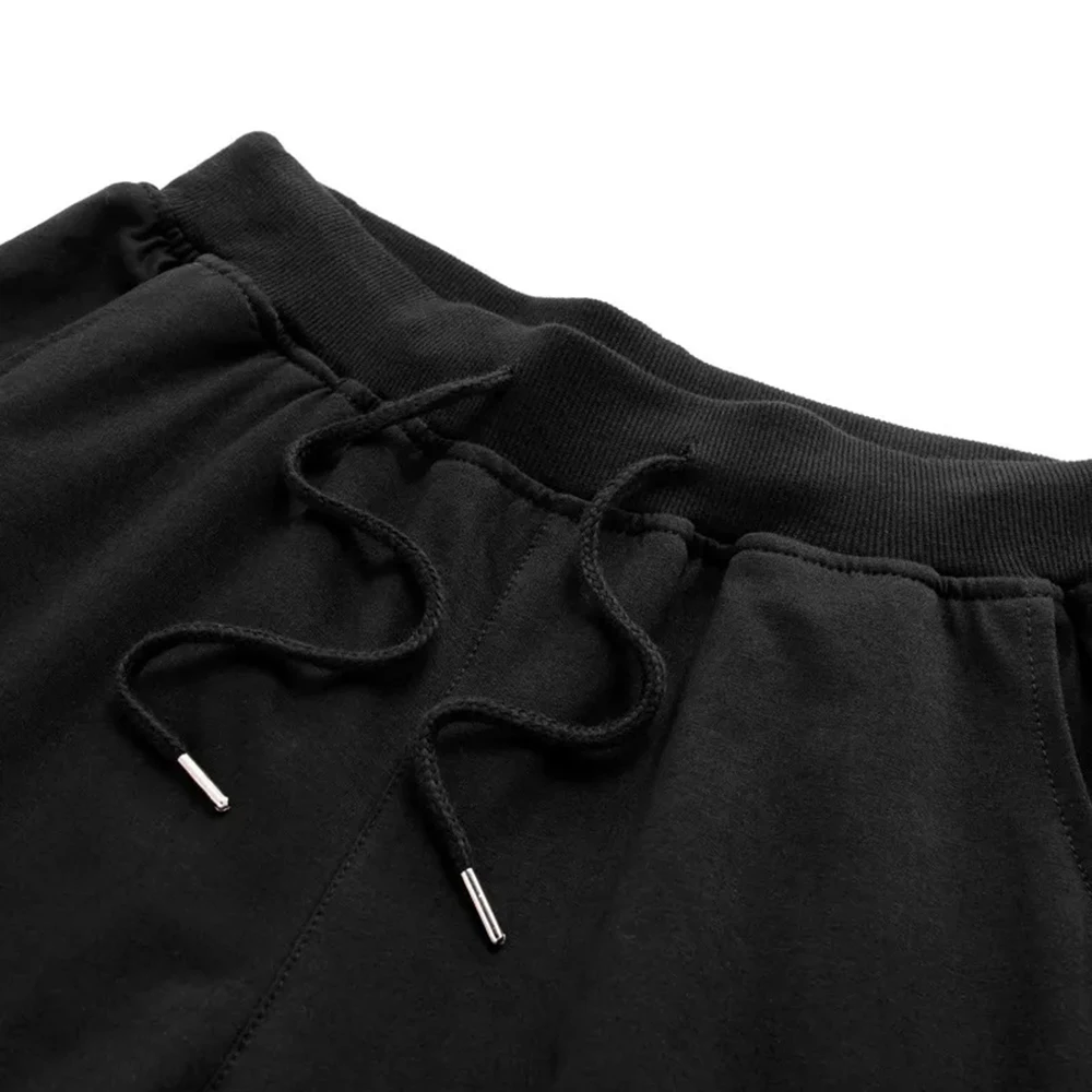 

M-5XL Szie Men's Solid Color Black Color Fashionable Casual Loose Thin Shorts Man Drawstring Pocket Shorts