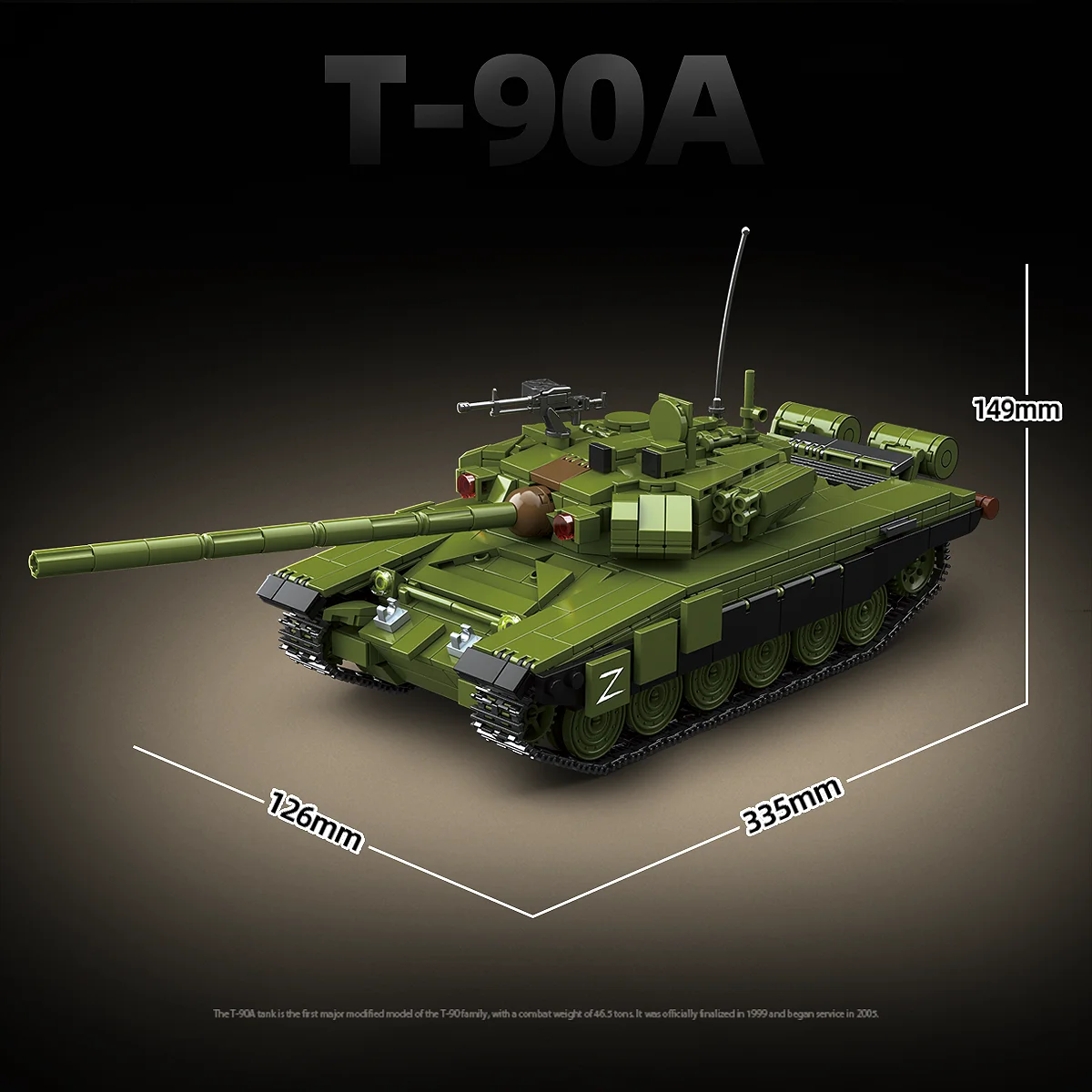 

Russian T-90A Main Battle Tank MBT Building Blocks Modern Military Armor Vehicle Model Bricks Set Boys Educational Toy Gift