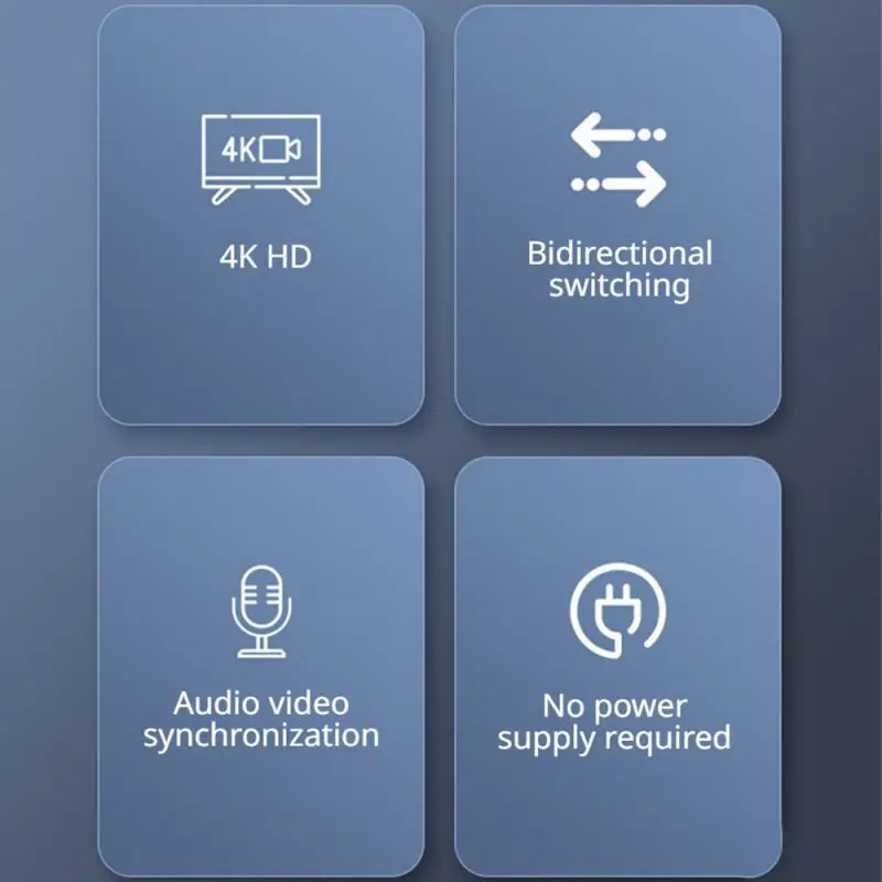 Switch Smooth Two-way Transfer 4k@60hz Audio And Video Synchronization Plug And Play Clear Two-in-one-out Switcher No Lag