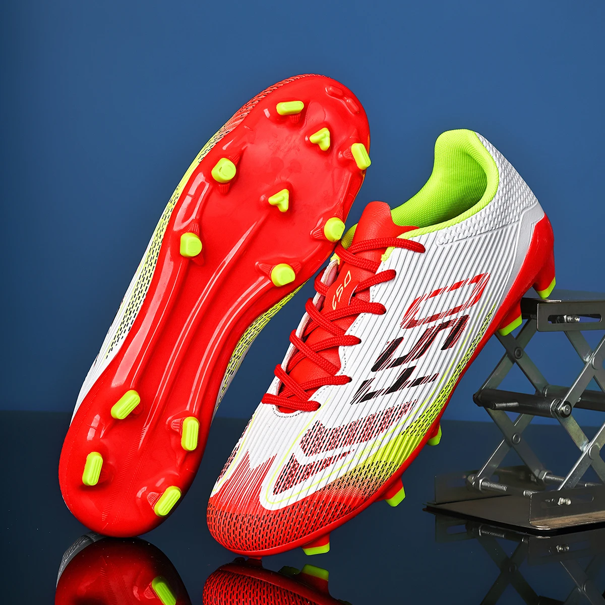 Unisex AG FG Football Cleats Adults Breathable Upper Non Slip Studs Lightweight Soccer Shoes for Outdoor Grass Sports