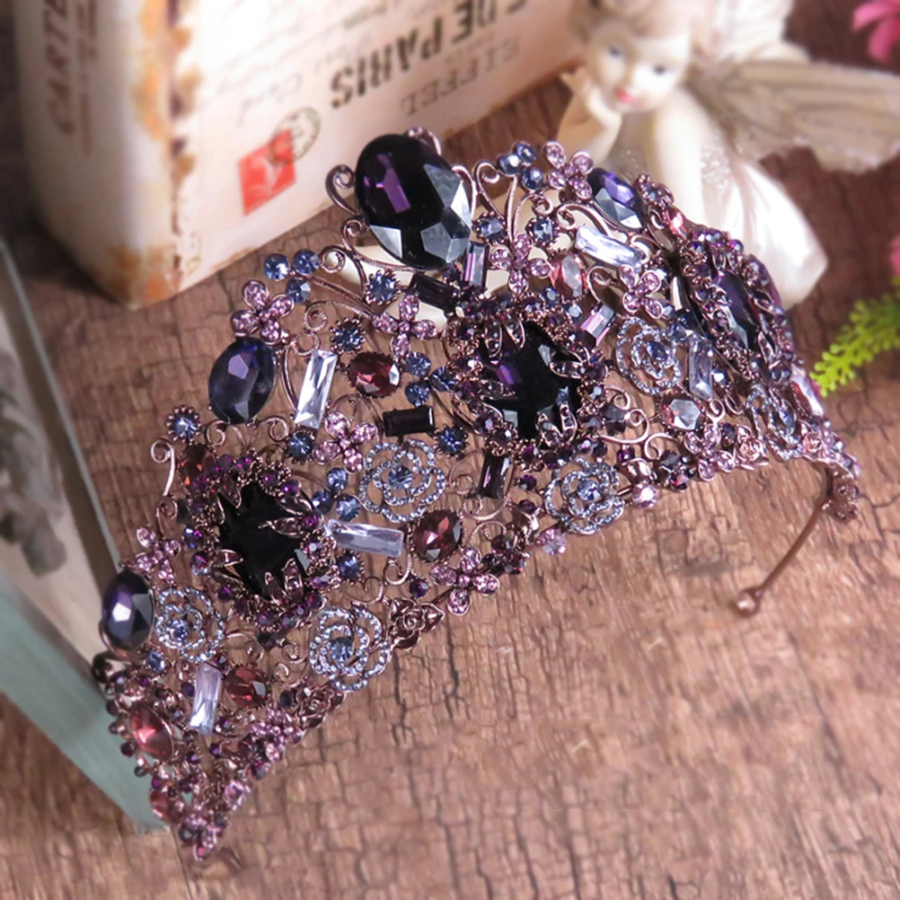 

1pc Large Rhinestone Tiara Women Crown for Women Bridal Wedding Hair Elegant Baroque Wedding Hair Durable Lightweight