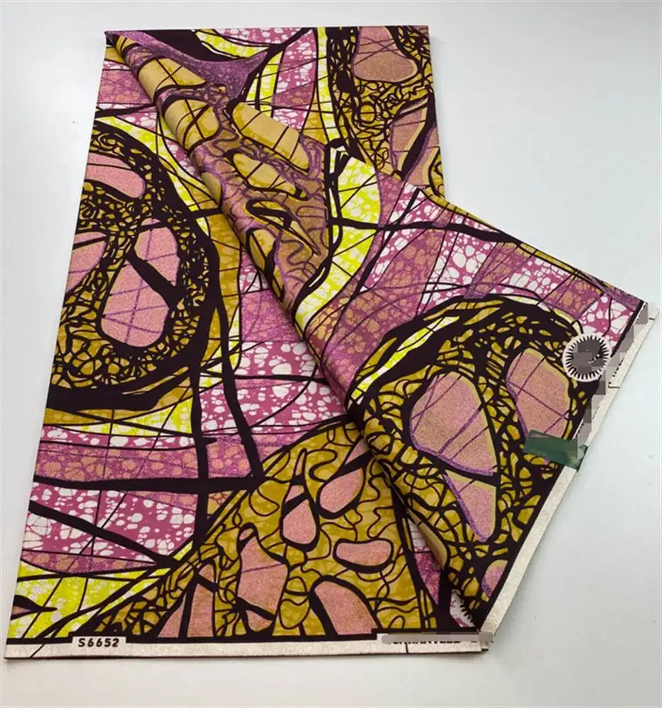 

African Wax Prints Fabric Golden Wax Fabric High Quality Ankara Fabric for Party Dress New Grand Super 100% Cotton 6Yards