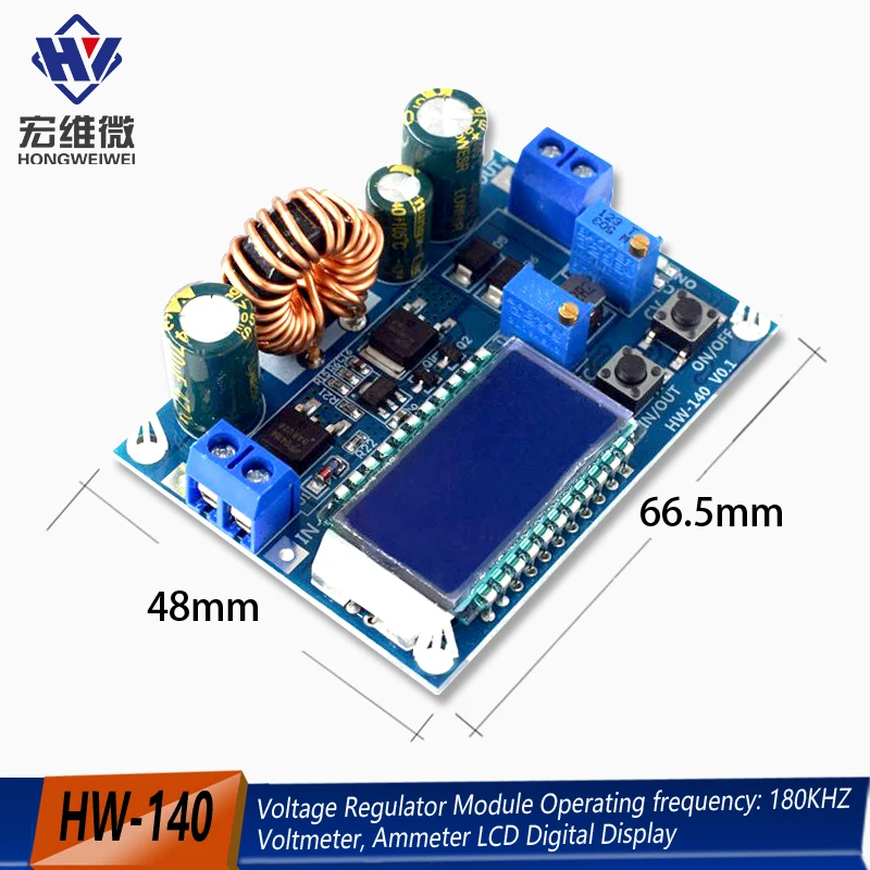 DC-DC Buck Boost Converter Module 5.5-30V to 0.5-30V 4A 35W Adjustable Step Up Down Voltage Regulator LCD Digital Voltmeter