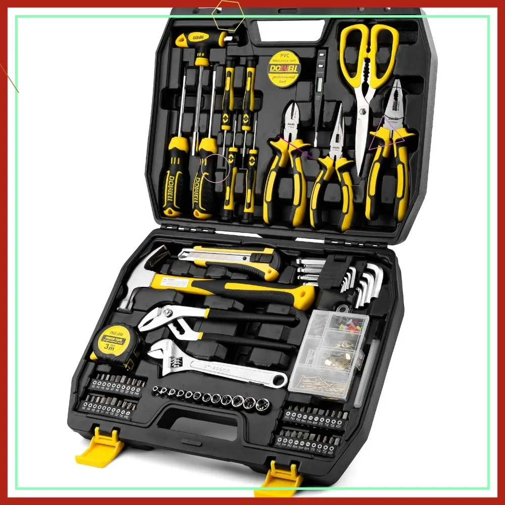 

185-Piece Household Tool Kit with Storage Case for Home Repair and DIY Projects